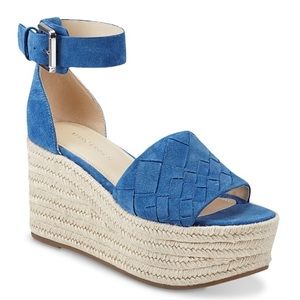 NIB Marc Fisher Varin Blue Suede Espadrilles